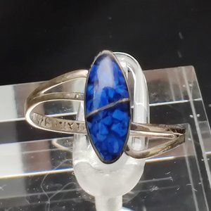 Dainty Vintage Modernist Mexico Turquoise Ring 6.5
